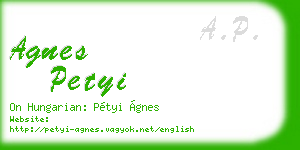 agnes petyi business card