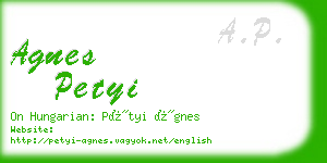 agnes petyi business card